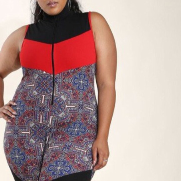 New PLus Size ColorBlock Jumpsuit - Picture 2 of 7